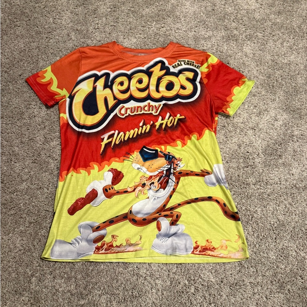 Flamin' Hot Men's Short Sleeve Tee - Red and Yellow
